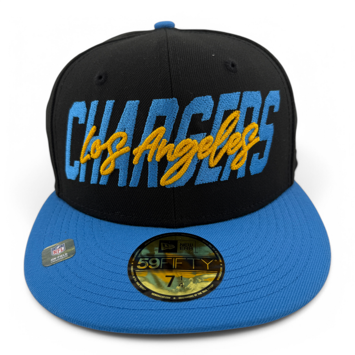 New Era Los Angeles Chargers NFL 2022 Draft On Stage Script 59FIFTY Fitted Hat