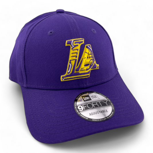 New Era Los Angeles Lakers NBA Purple LA Logo 9Forty Snapback Adjustable Hat Cap