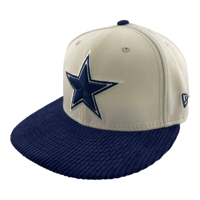 New Era Dallas Cowboys Custom Corduroy Brim Cream Side Patch 59FIFTY Fitted Hat Cap