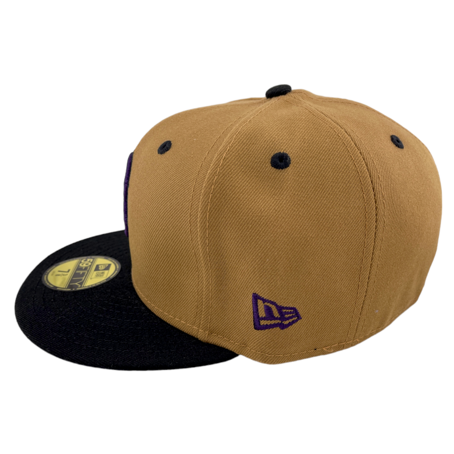 New Era Boston Red Sox MLB Fenway Park Patch Tan/Purple 59Fifty Fitted Hat Cap