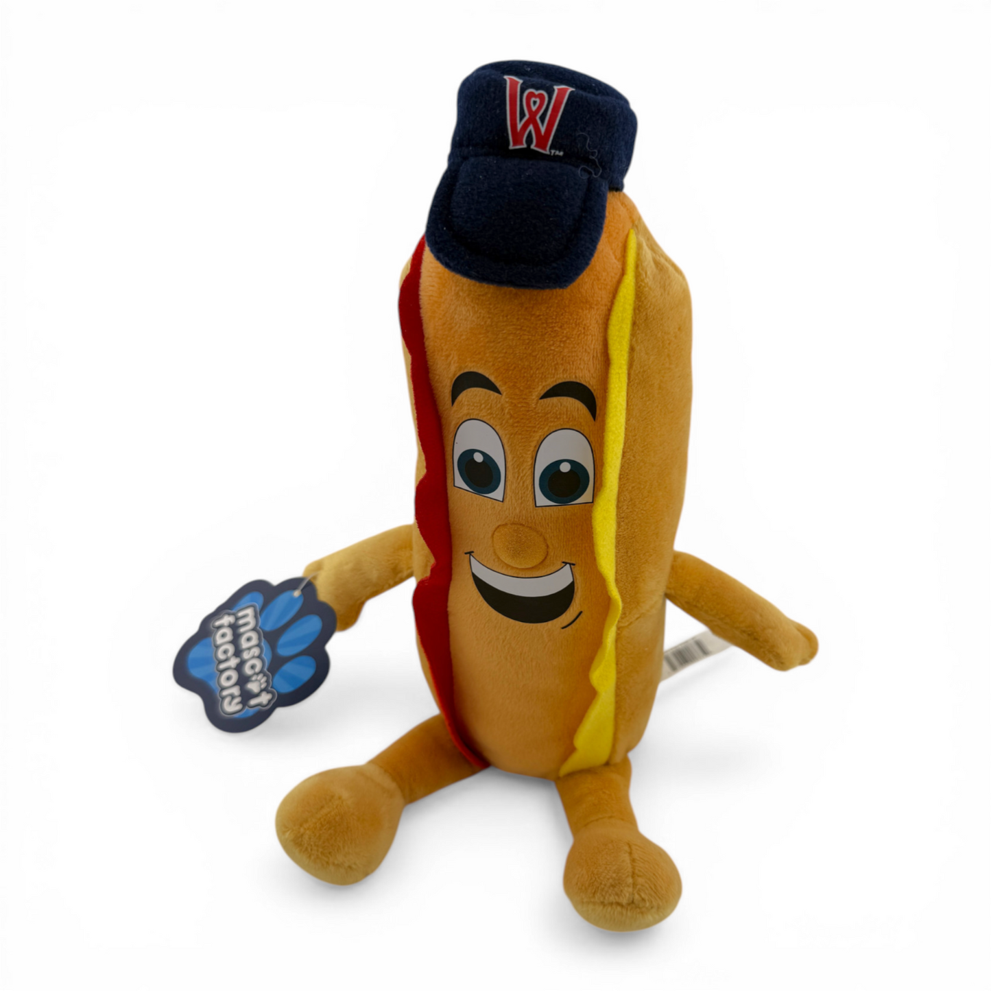 Mascot Factory Worcester Red Sox WooSox Hot Dog with Hat Plush Stuffed Toy 12in