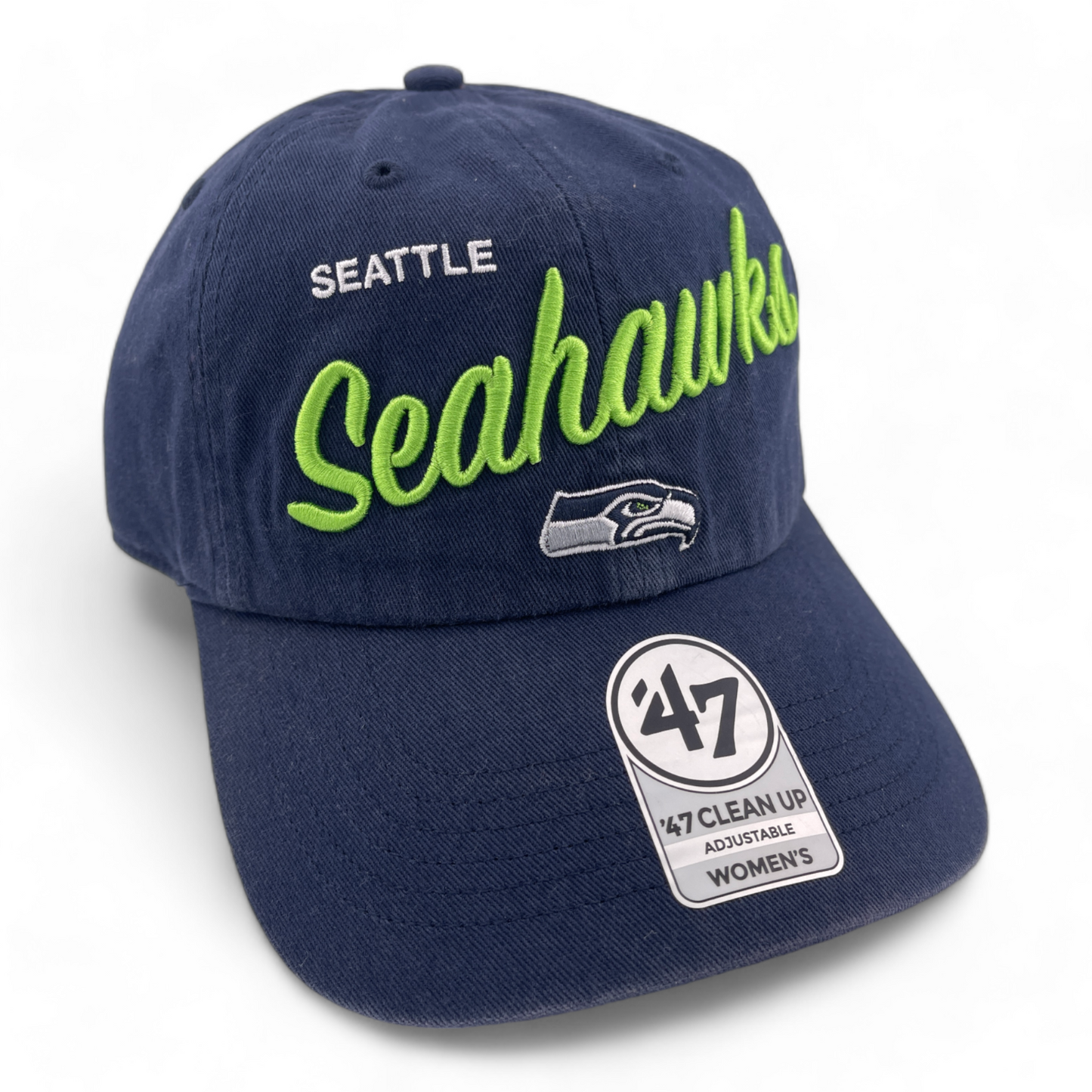 '47 Brand Seattle Seahawks NFL Script Women's Clean Up Adjustable Dad Hat Cap