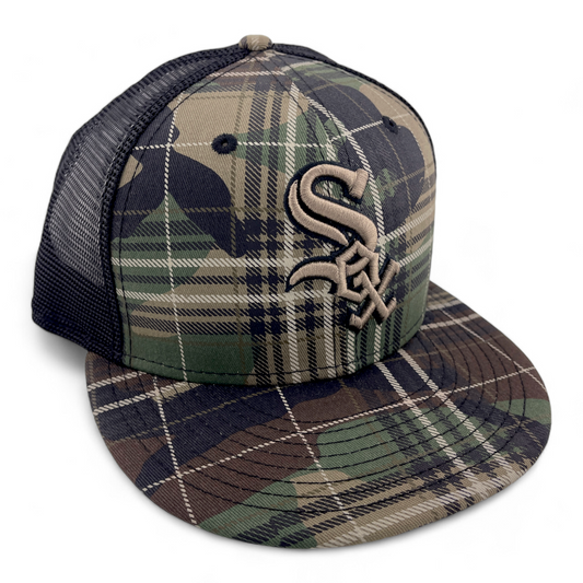 New Era Chicago White Sox MLB Camo Plaid 9FIFTY Mesh Snapback Adjustable Hat Cap