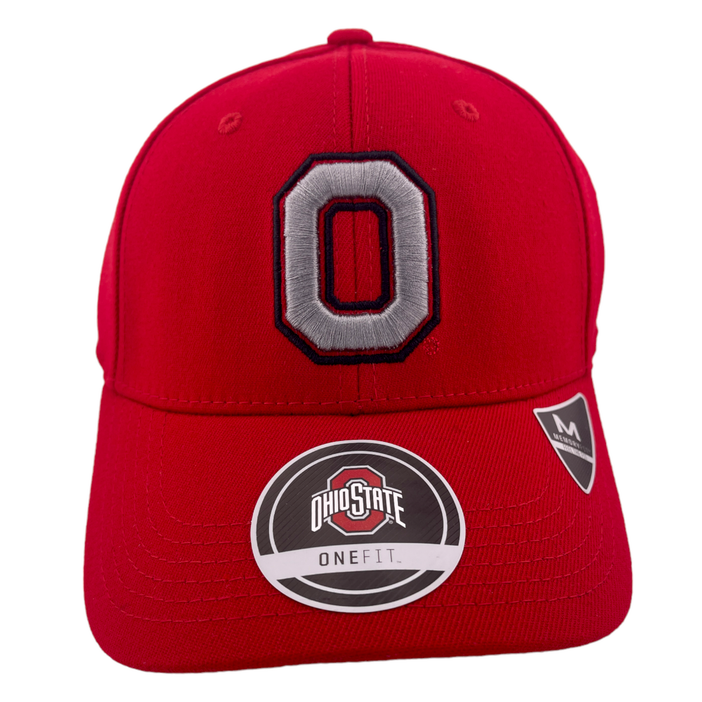 Ohio State University Buckeyes Red/Grey "O" Logo Memory Fit One Fit Flex Fit Hat Cap