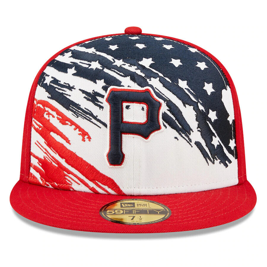 New Era Pittsburgh Pirates 4th of July Flag On-Field 59FIFTY Fitted Hat Cap