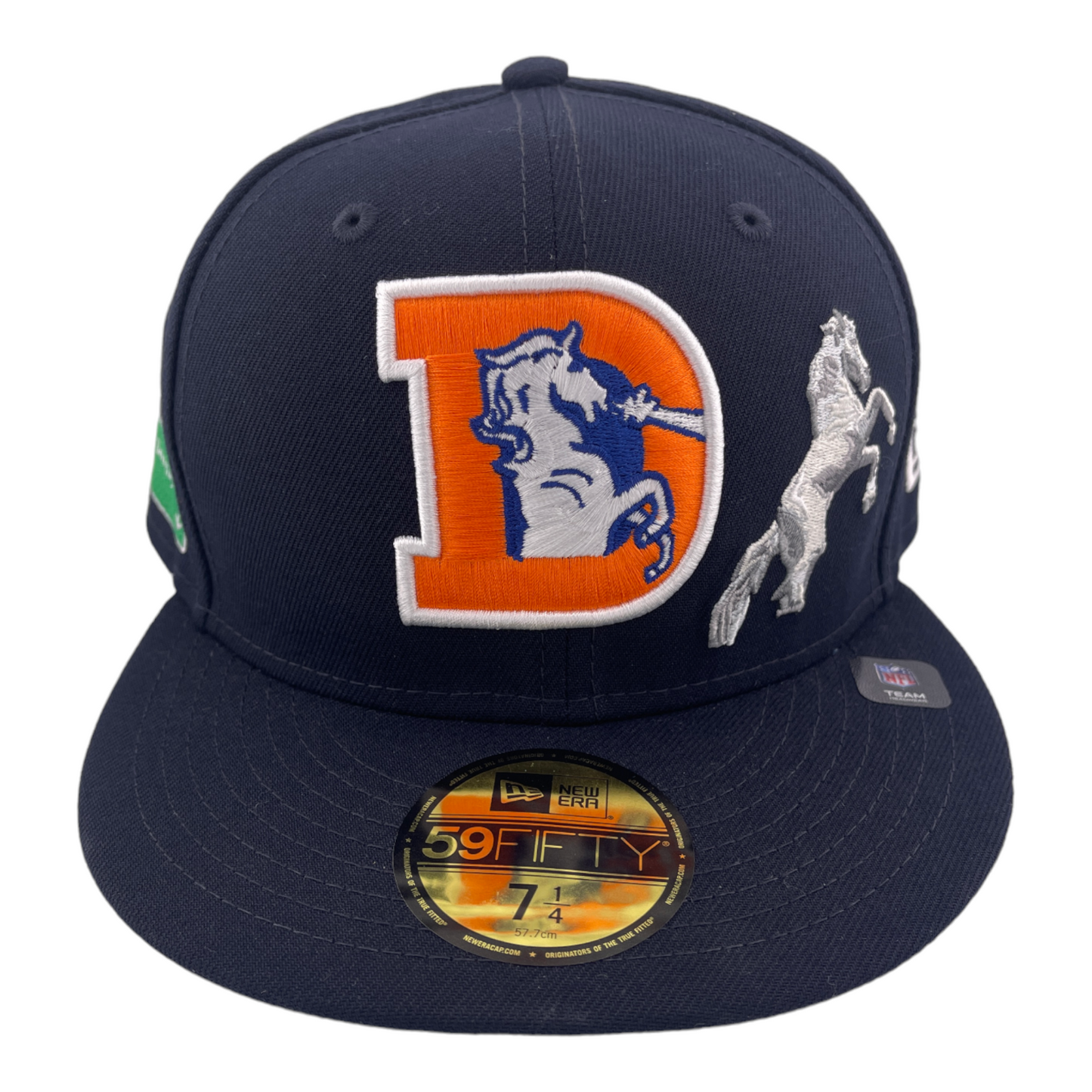 New Era Denver Broncos Throwback Logo Mile High Side Patch 59FIFTY Fitted Hat Cap