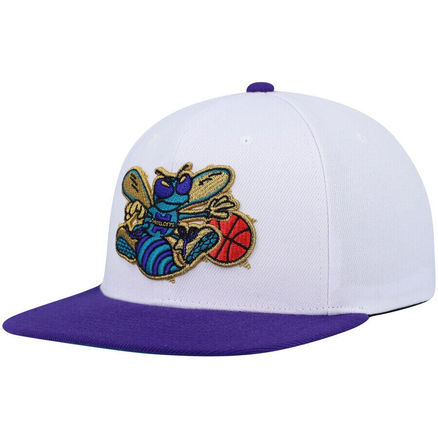 Mitchell & Ness Charlotte Hornets NBA 50th Anniversary Patch White Snapback Hat