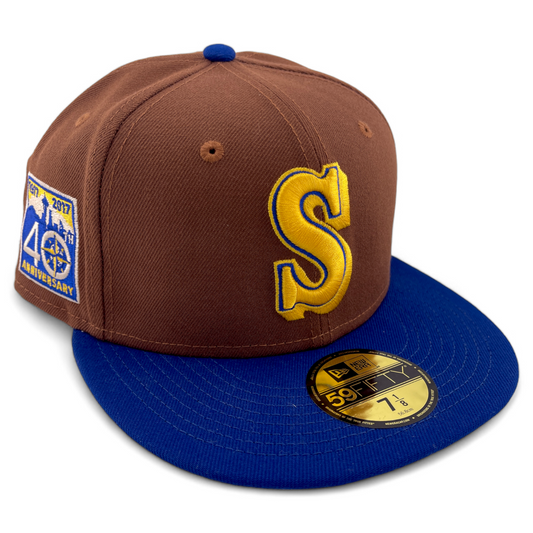 New Era Seattle Mariners MLB Harvest Pack 40th Patch Tan 59FIFTY Fitted Hat Cap