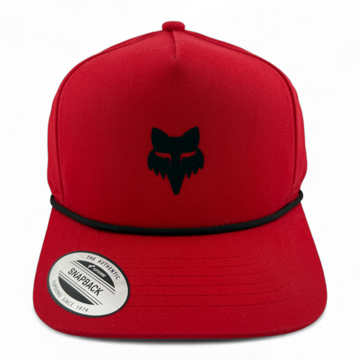 NWT Fox Racing Fox Head Logo Rope A-Frame Red Adjustable Snapback Hat Cap