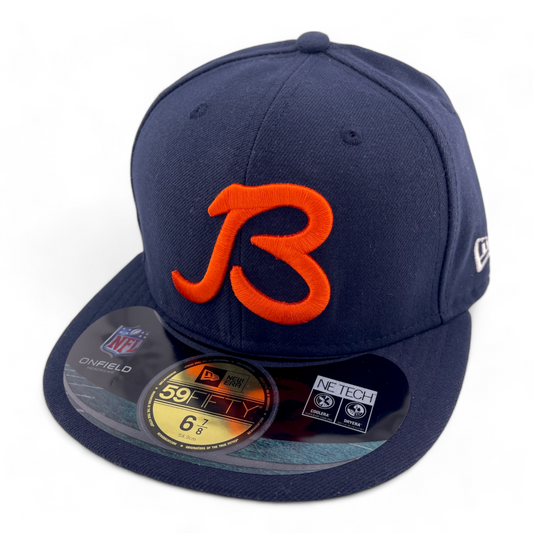 New Era Chicago Bears NFL On-Field B Logo Navy Blue UV 59Fifty Fitted Hat Cap