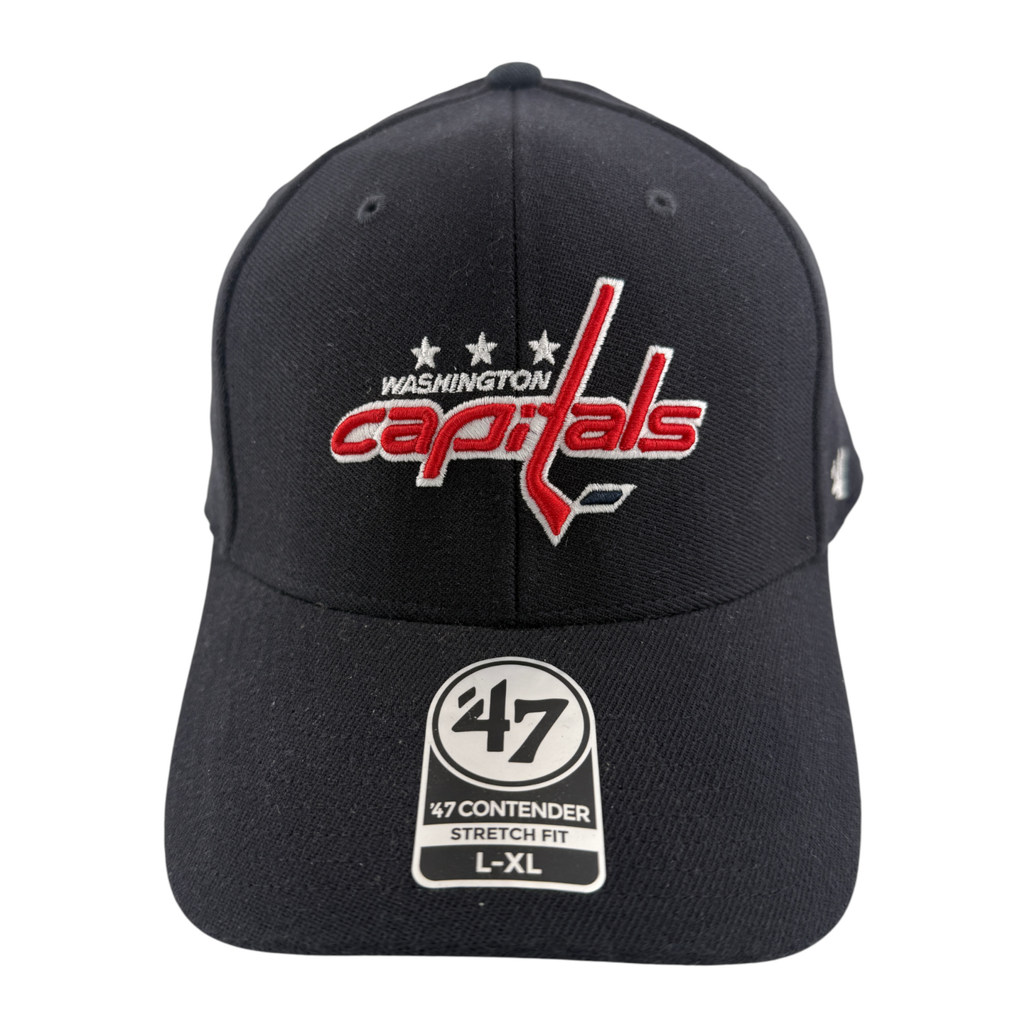 '47 Brand Washington Capitals Kickoff Navy Contender Stretch Fit Hat Cap L-XL