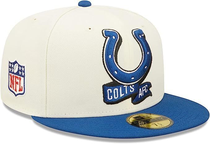 New Era Indianapolis Colts 2022 Sideline NFL Cream 59FIFTY Fitted Hat Cap