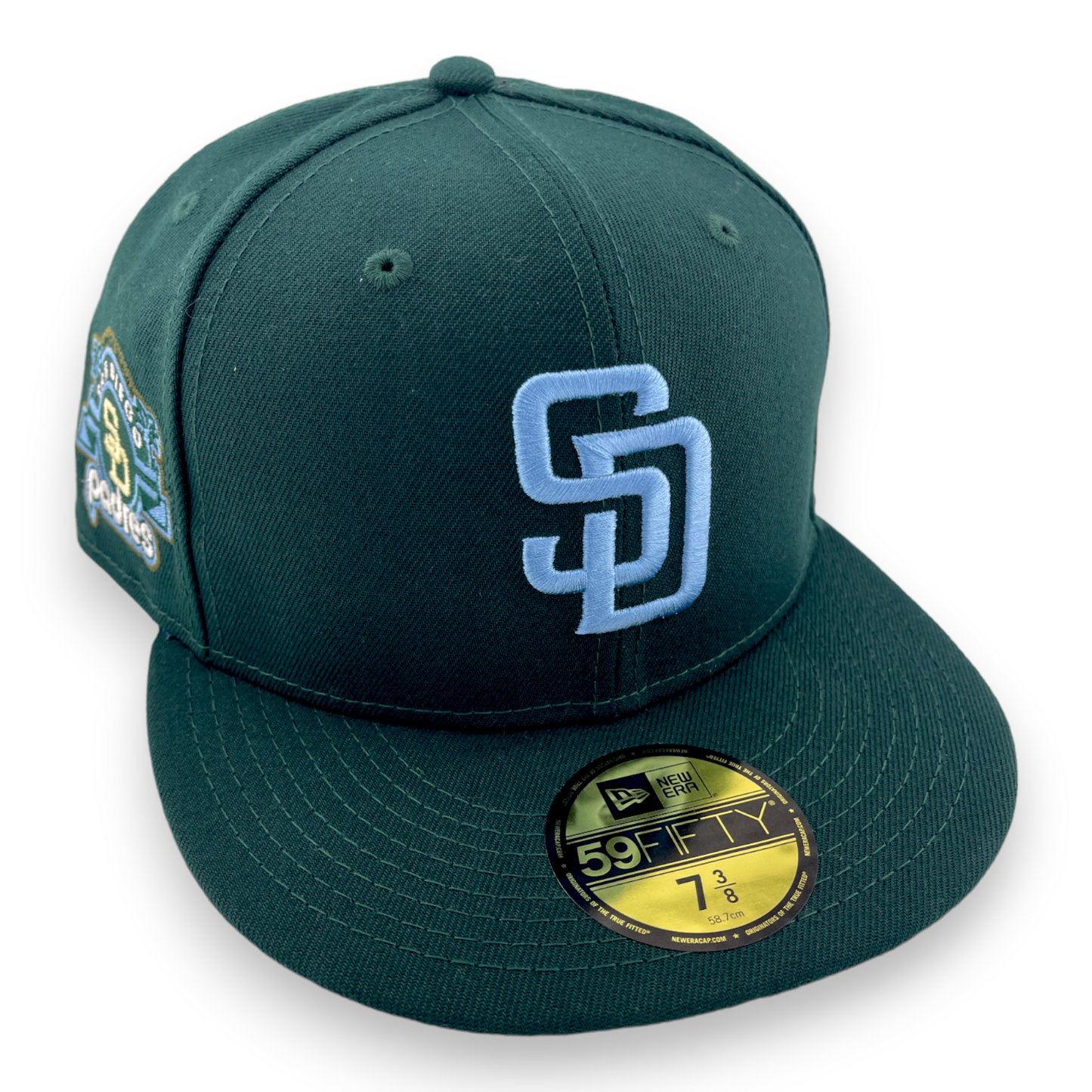 New Era San Diego Padres Side Patch Green Icy Pack Light Blue UV 59FIFTY Hat Cap