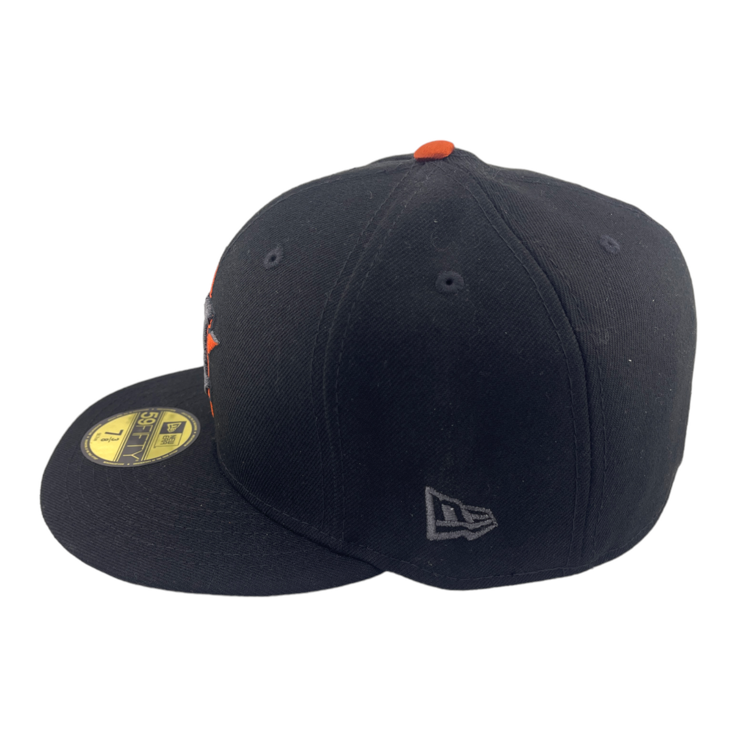 New Era Houston Astros 1986 Side Patch Black Mettalic Logo 59FIFTY Fitted Hat Cap