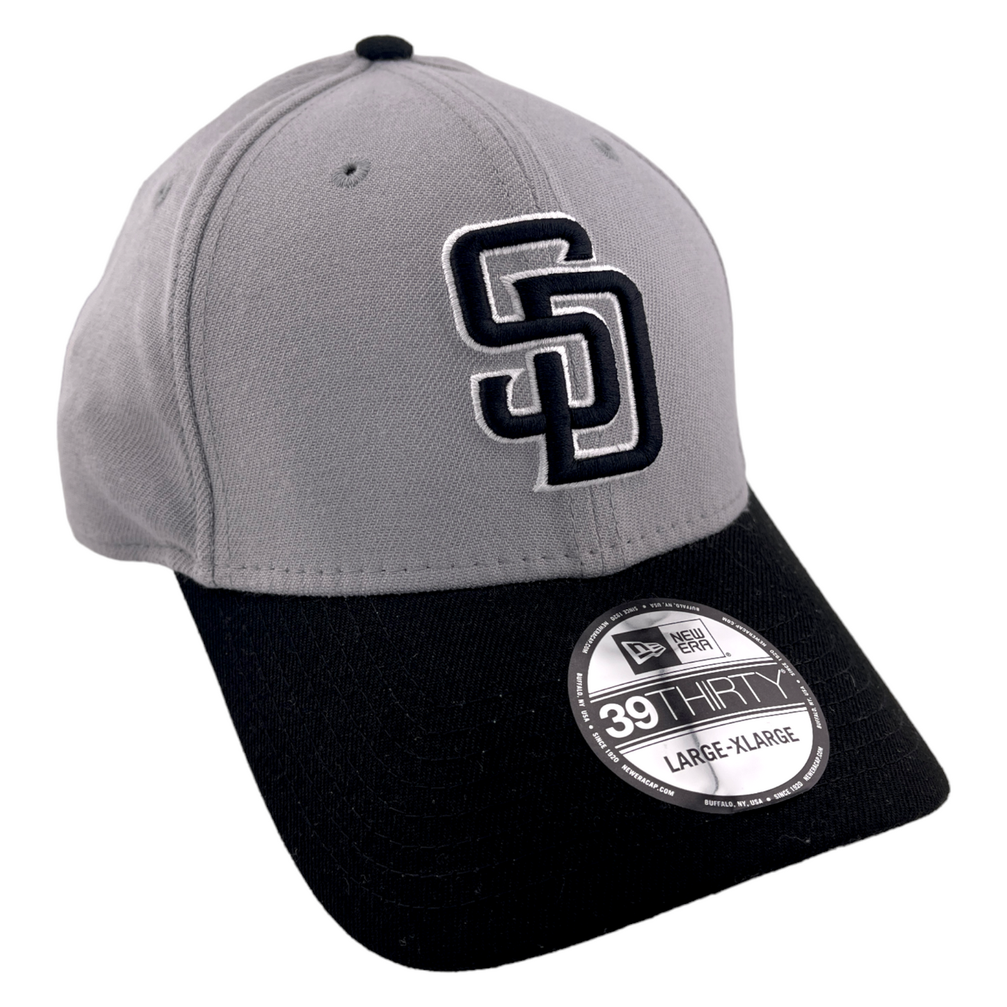 New Era San Diego Padres MLB Team Classic Gray 39Thirty Stretch Fit Hat Cap