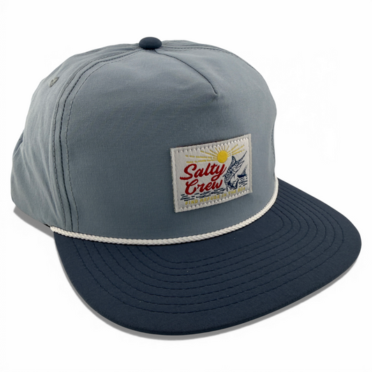 Salty Crew Jackpot Marlin 5-Panel Golfer Rope Sky SnapBack Adjustable Hat Cap