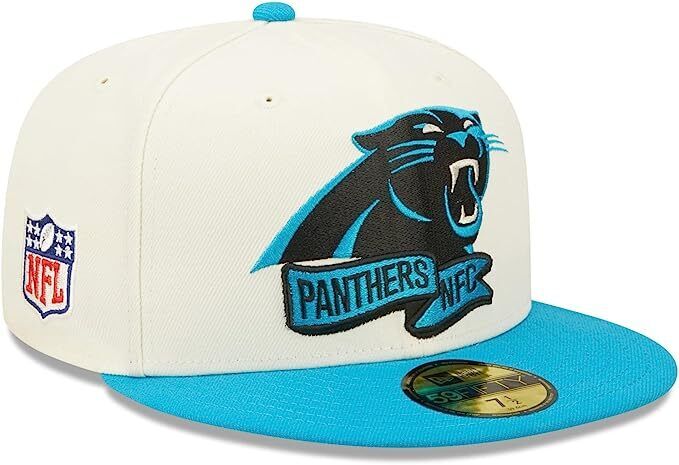 New Era Carolina Panthers 2022 Sideline NFL Cream 59FIFTY Fitted Hat Cap