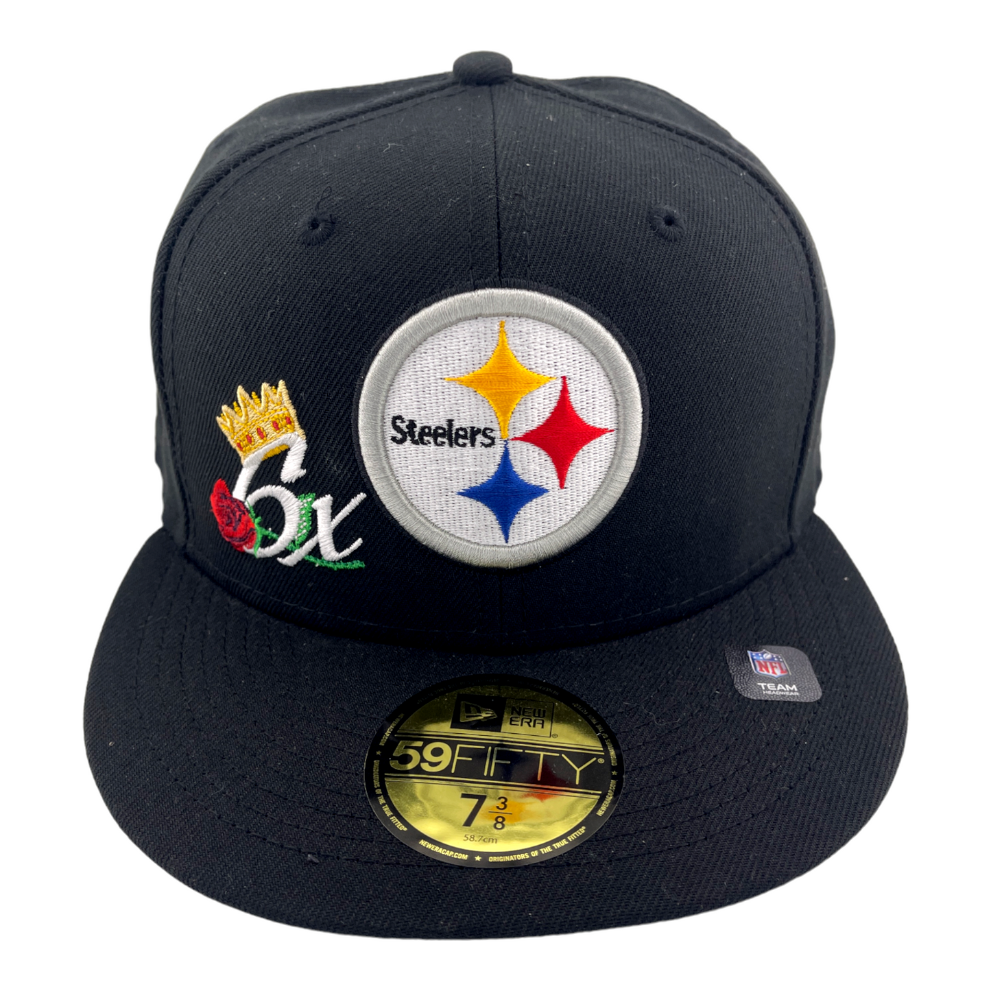 New Era Pittsburgh Steelers 6x Super Bowl Champions Back Embroidery 59FIFTY Hat Cap