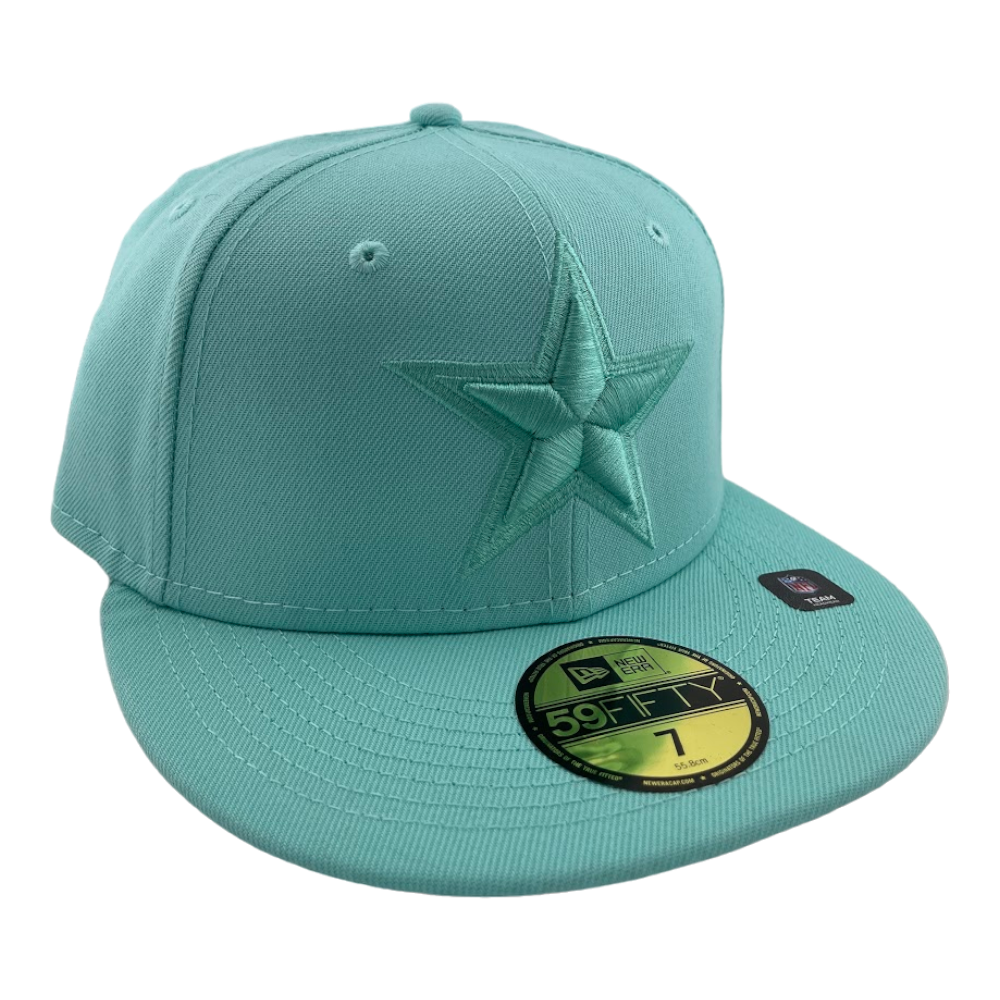 New Era Dallas Cowboys Color Pack Solid Turquoise Blue UV 59FIFTY Fitted Hat Cap