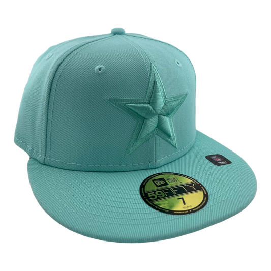 New Era Dallas Cowboys Color Pack Solid Turquoise Blue UV 59FIFTY Fitted Hat Cap