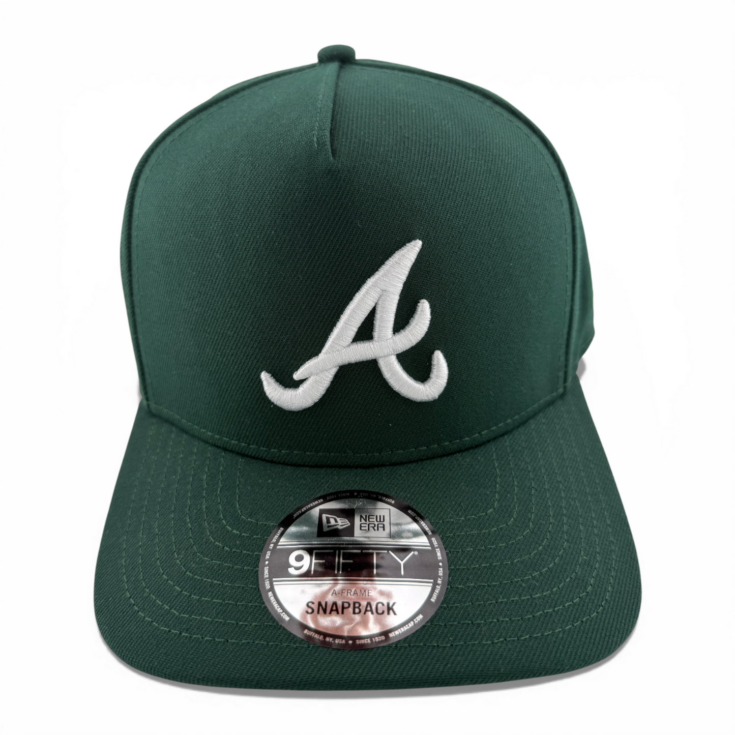 New Era Atlanta Braves MLB Pre-Curved A-Frame 9Fifty Snapback Adjustable Hat Cap
