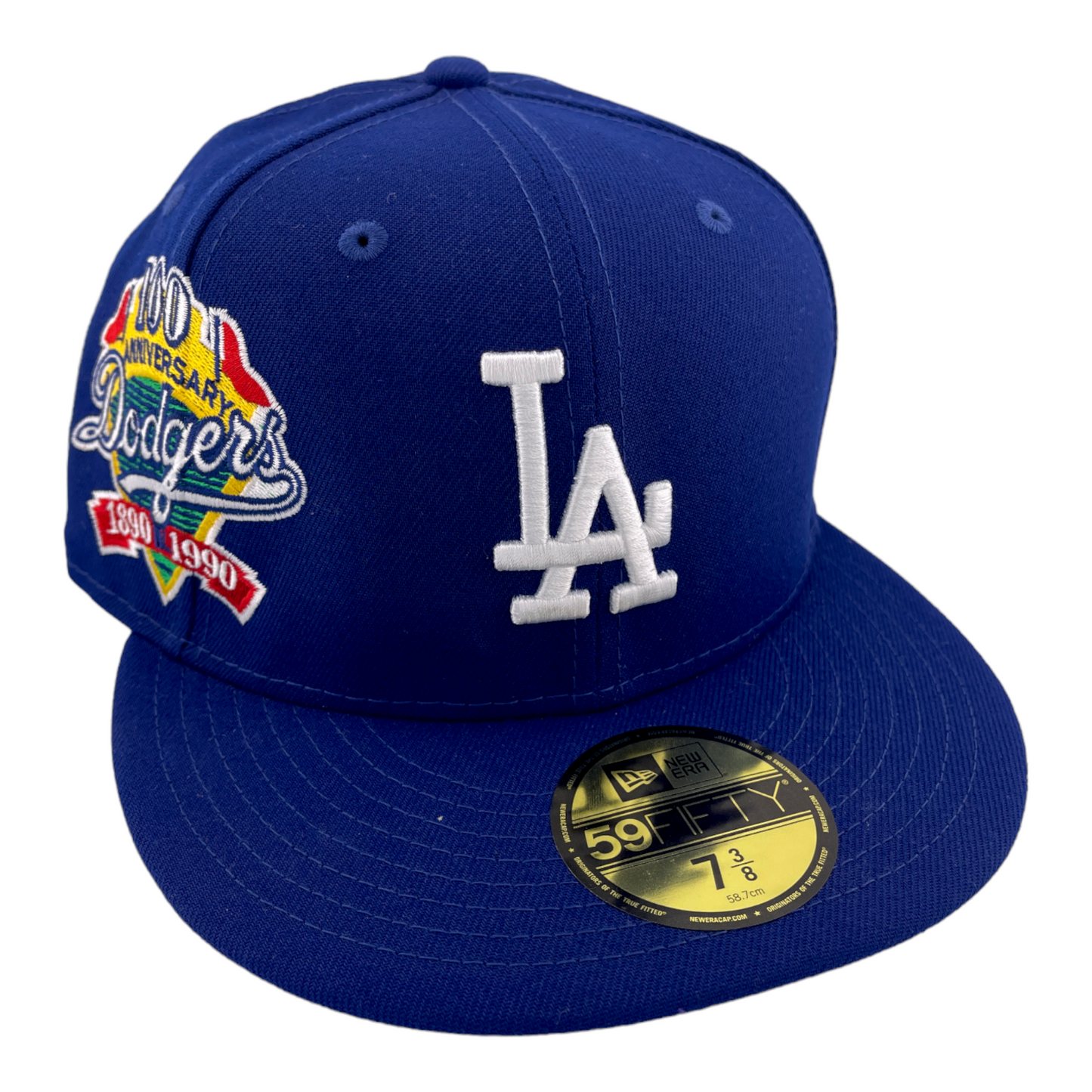 New Era Los Angeles Dodgers 100th Anniversary Patch Blue/Purple UV 59FIFTY Hat Cap