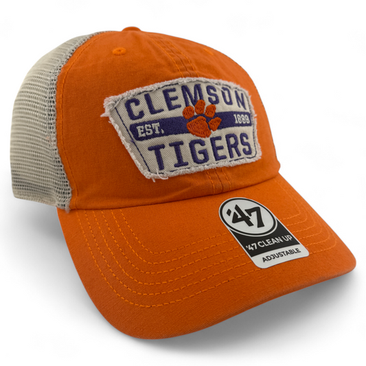 '47 Brand Clemson University Tigers NCAA Crawford Clean Up Adjustable Hat Cap