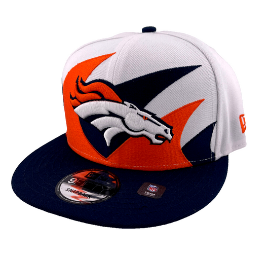 New Era Denver Broncos Sharktooth Retro Wave NFL White 9FIFTY Snapback Hat Cap