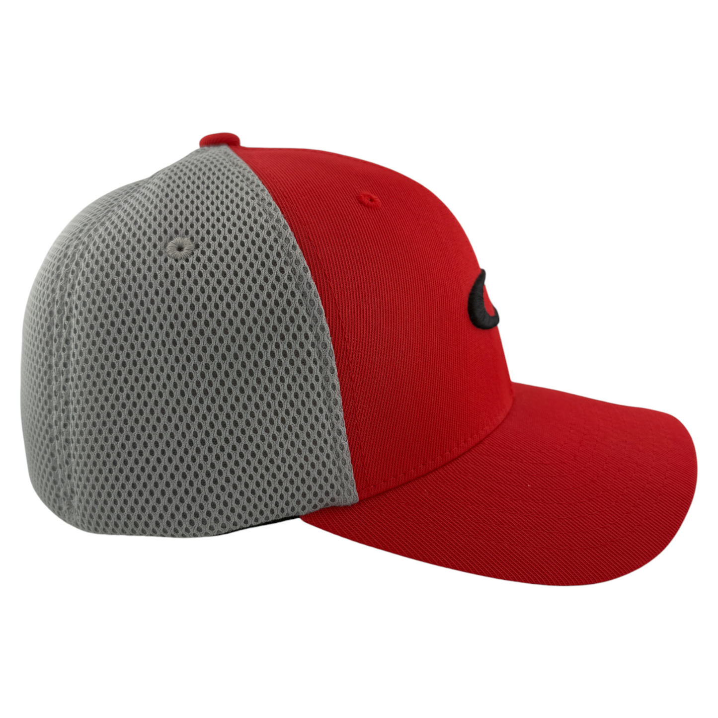 Oakley Golf Ellipse Red/Grey Neo Mesh Yupong FlexFit Flex Fit Fitted Hat Cap
