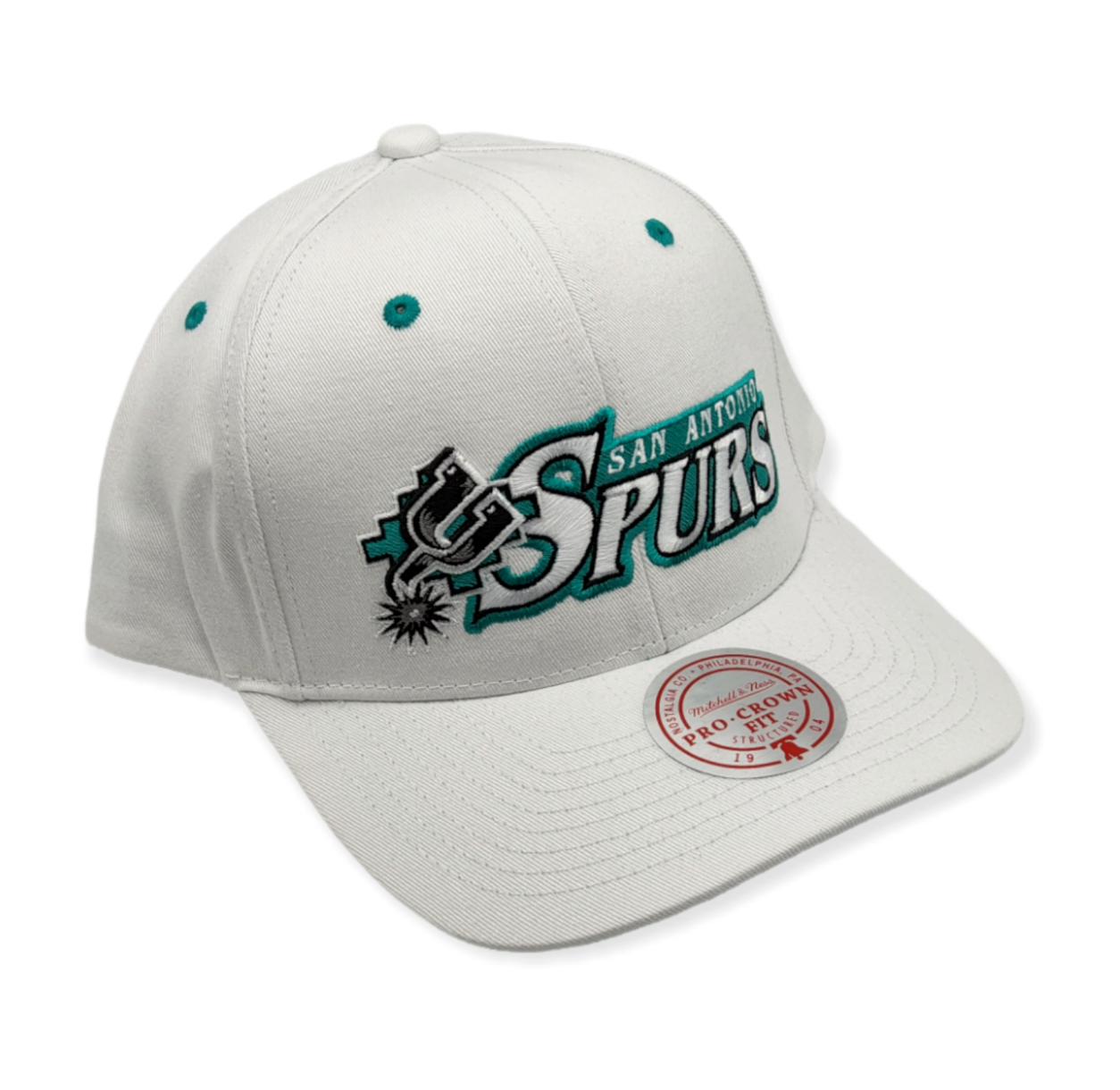 Mitchell & Ness San Antonio Spurs NBA Oh Word Pro HWC White/Teal UV Snapback Hat