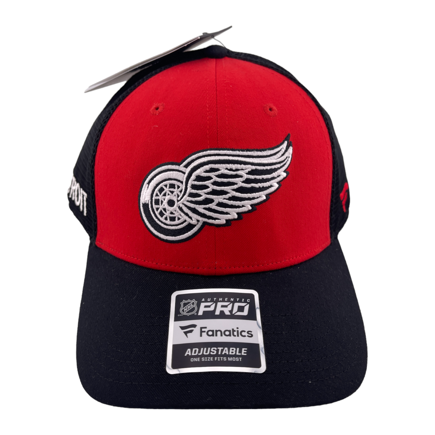 Fanatics Detroit Red Wings NHL Pro Adjustable Mesh Back Trucker Snapback Hat Cap