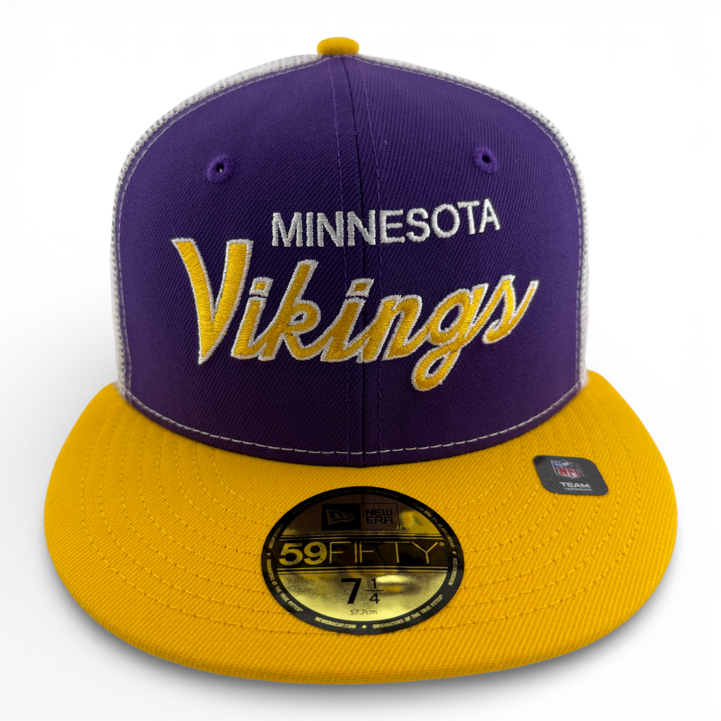 New Era Minnesota Vikings NFL Draft ‘04 Lids Script Mesh 59FIFTY Fitted Hat Cap
