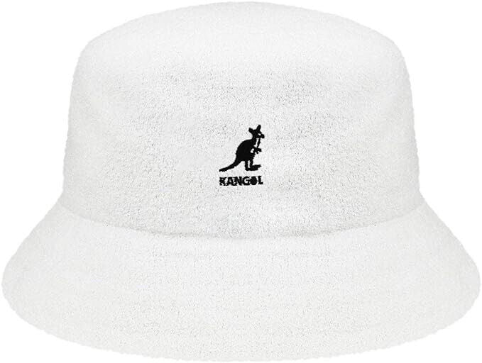 Kangol Bermuda Terry White Black Logo Boonie Bucket Hat Unisex Adult Size Medium