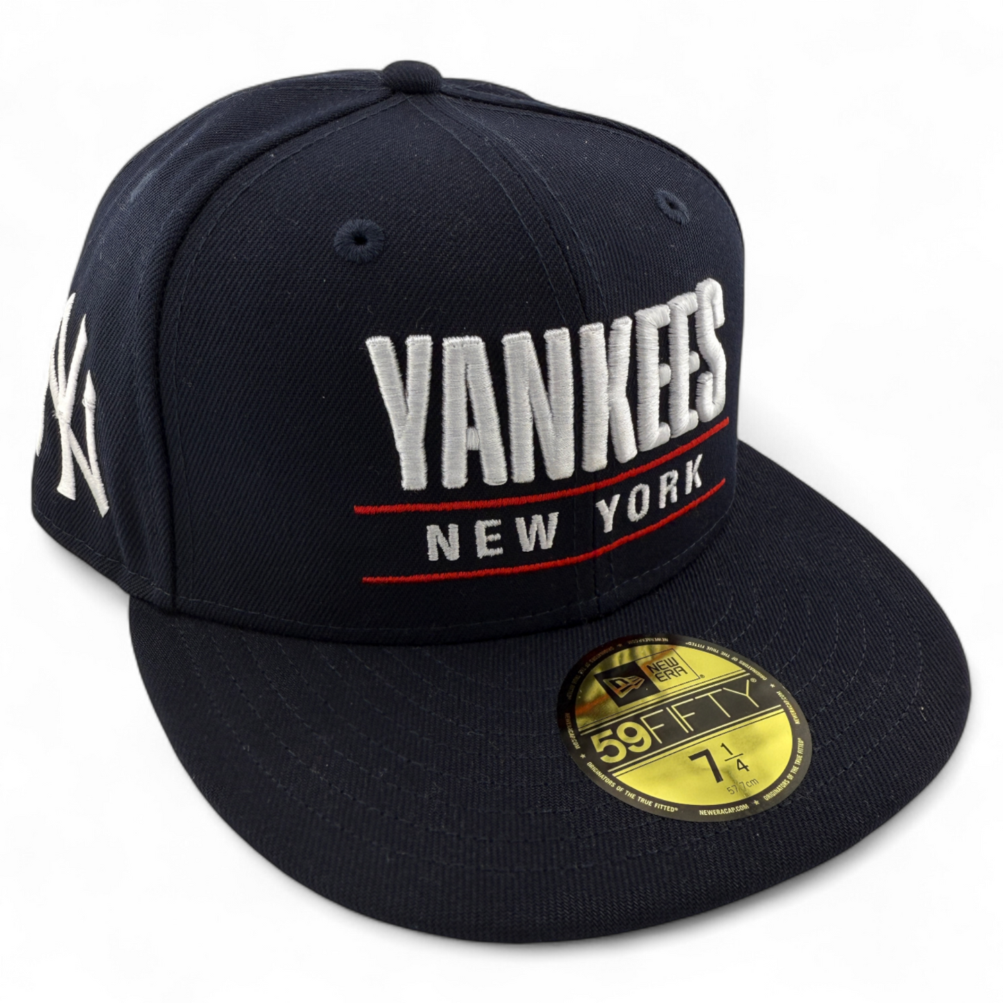 New Era New York Yankees MLB Stacked Logo Navy Blue 59Fifty Fitted Hat Cap