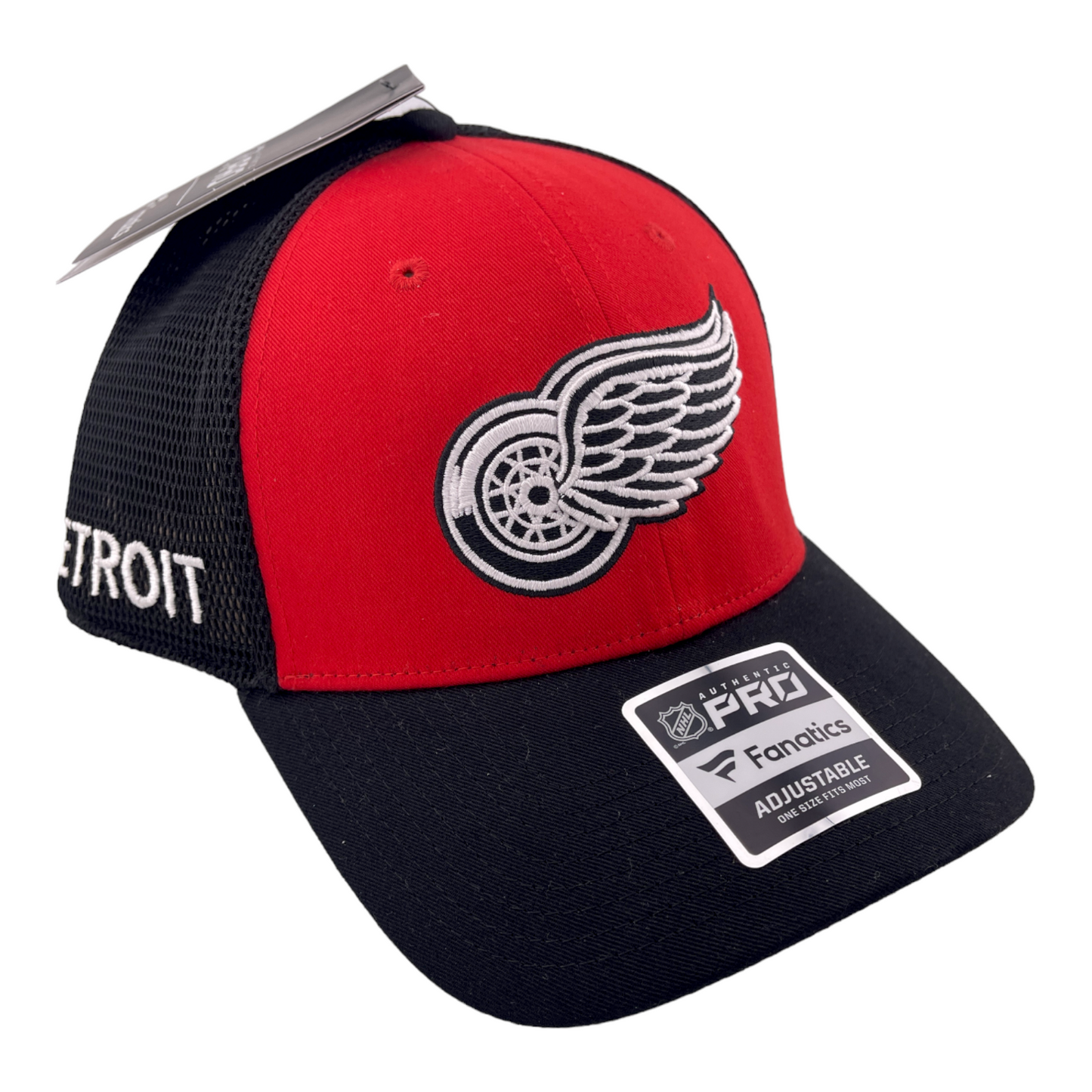 Fanatics Detroit Red Wings NHL Pro Adjustable Mesh Back Trucker Snapback Hat Cap