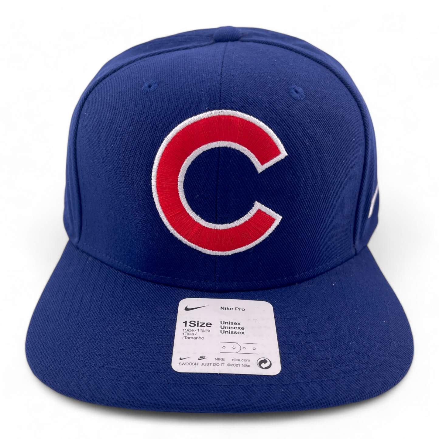 Nike Pro Chicago Cubs MLB Primetime Pro Navy Large Logo Snapback Hat Cap