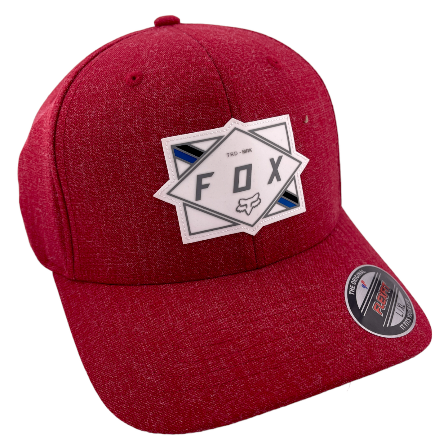 Fox Racing Off-Road Badge FF Red ROUGE Research Flex Fit Cap Hat Size L/XL