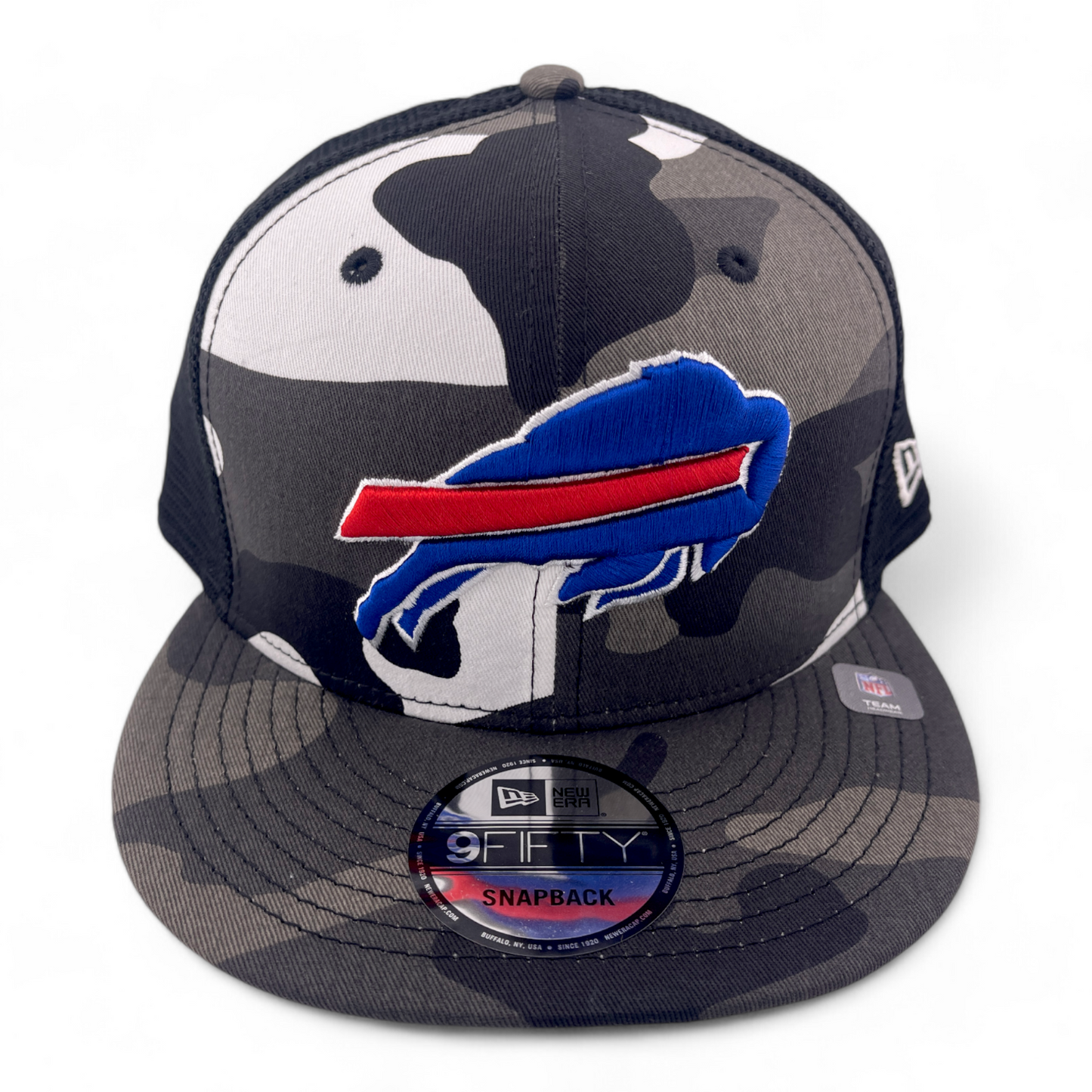 New Era Buffalo Bills NFL White Camo E3 9Fifty Mesh Back Trucker Snapback Hat