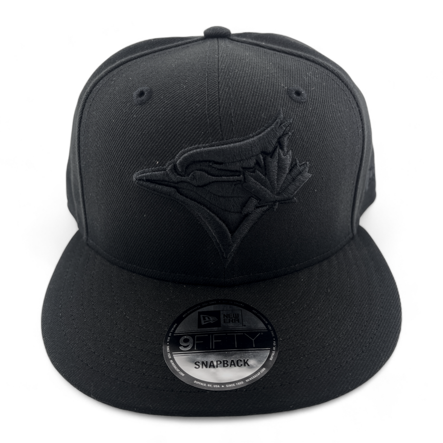 New Era Toronto Blue Jays MLB Blacked Out All Black Logo 9FIFTY Snapback Hat Cap