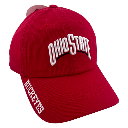 Ohio State University Buckeyes NCAA Script Logo Red Adjustable Dad Hat Cap