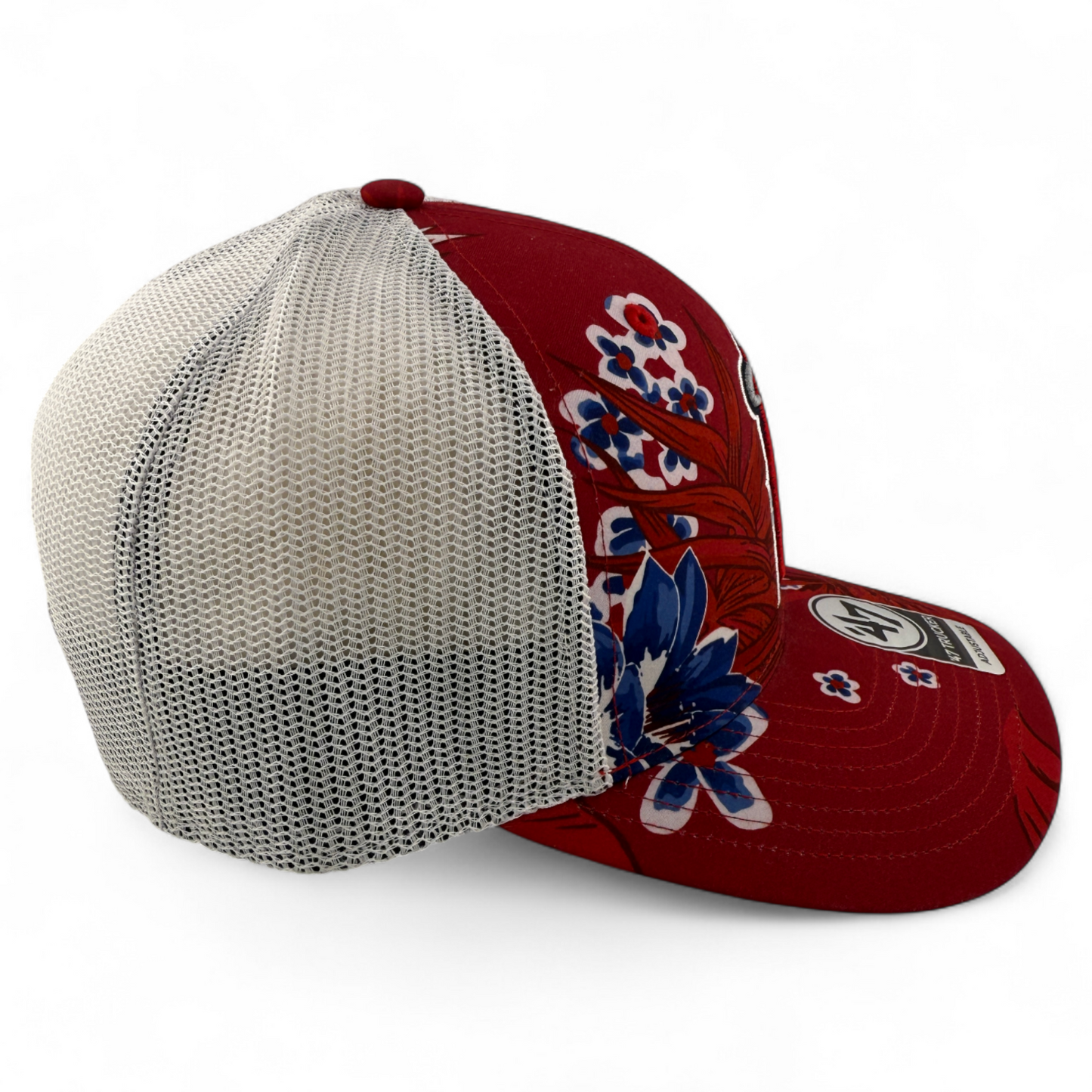 '47 Brand Los Angeles Angels MLB Red Floral Trucker Mesh Snapback Adjustable Hat
