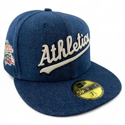 New Era Oakland Athletics A's MLB Denim 1989 World Series 59FIFTY Fitted Hat Cap