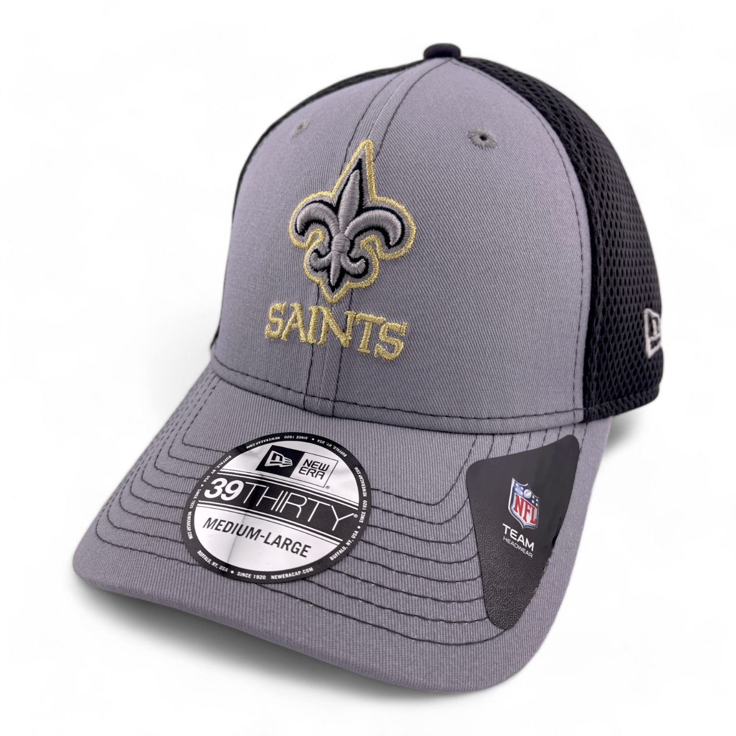 New Era New Orleans Saints NFL Greyed Out Neo Mesh 39Thirty Hat Cap