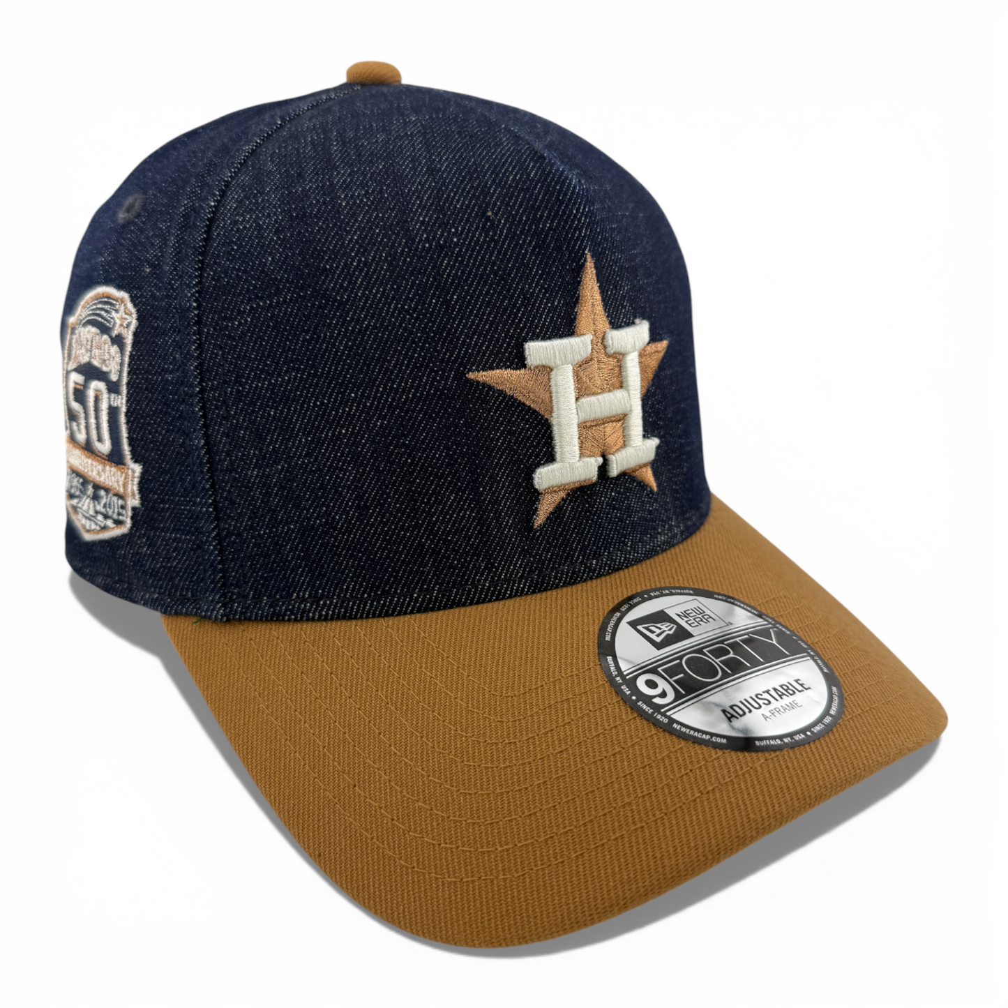 New Era Houston Astros MLB Denim Bronze A-Frame 9Forty Snapback Adjustable Hat