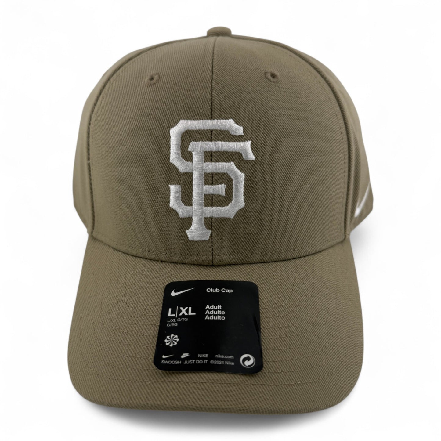 Nike San Francisco Giants MLB Tan Khaki Club Cap Adjustable Hat Cap Size L/XL