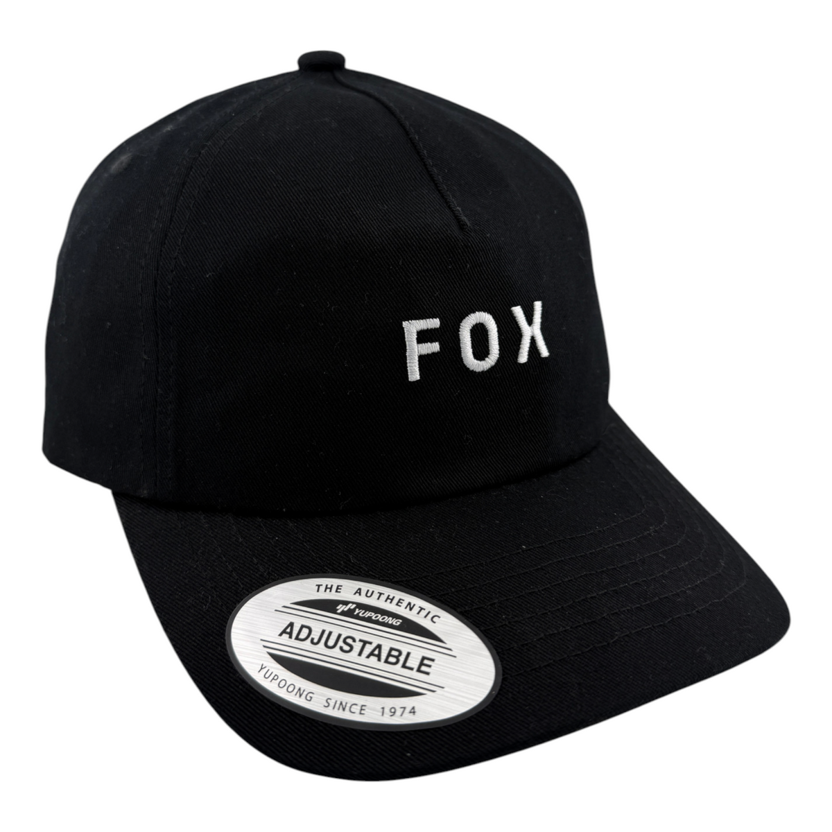 Fox Racing Wordmark Black Tonal Logo A-Frame Adjustable Strapback Dad Hat Cap
