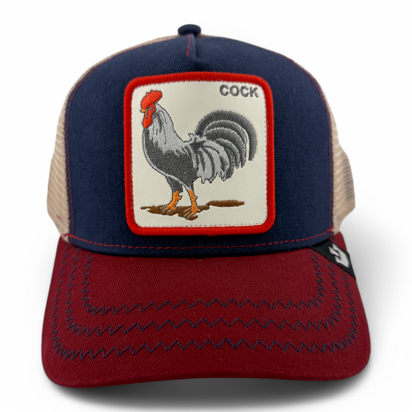Goorin Bros Cock Rooster The Farm Navy/Red Trucker Adjustable Snapback Hat Cap