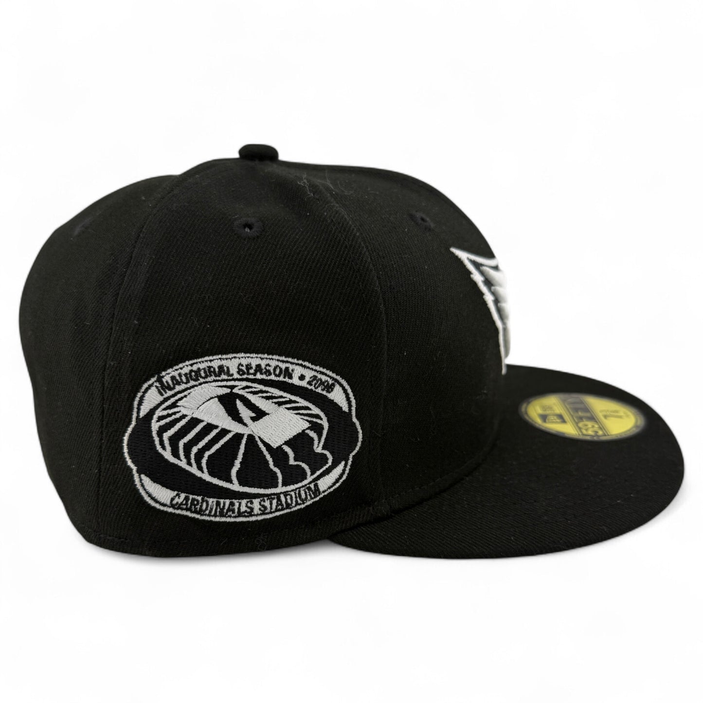 New Era Arizona Cardinals NFL Black & White Stadium Patch 59Fifty Fitted Hat Cap