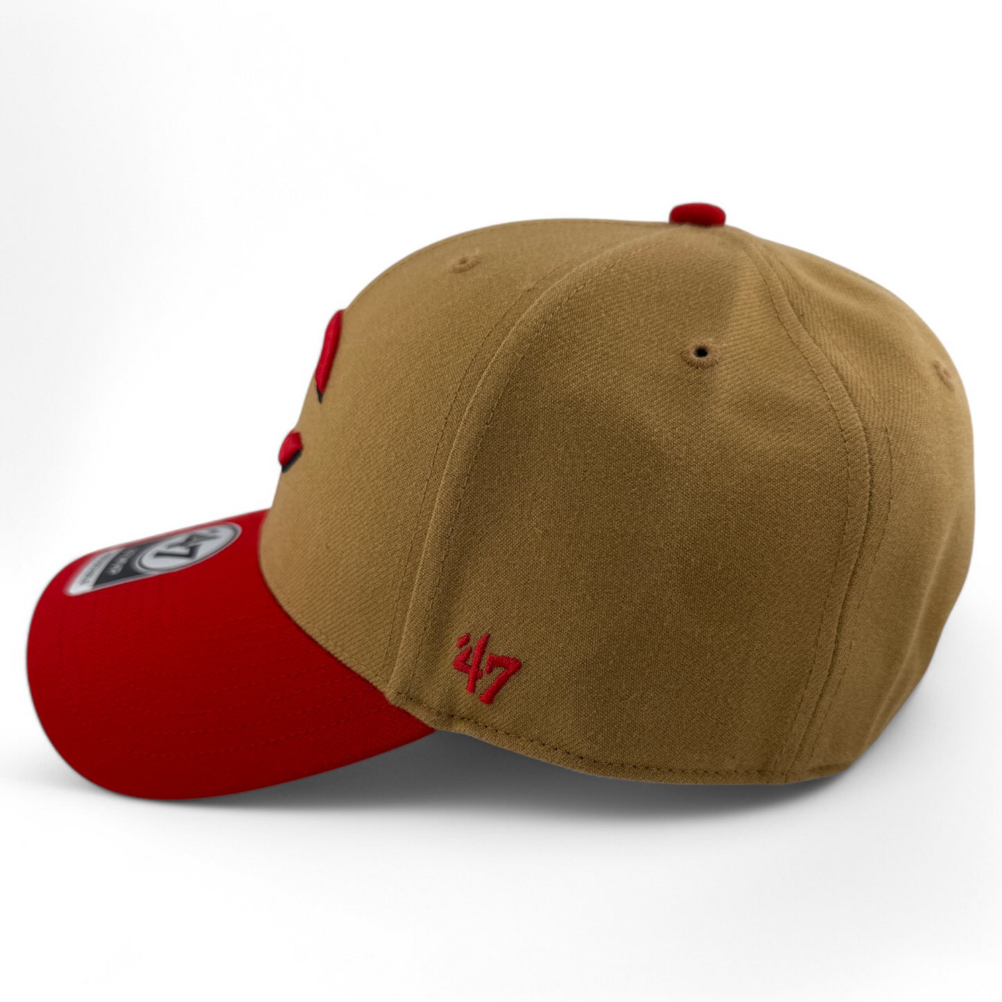 '47 Brand Cincinnati Reds MLB Camel Tan/Red 2-Tone MVP Adjustable Hat Cap