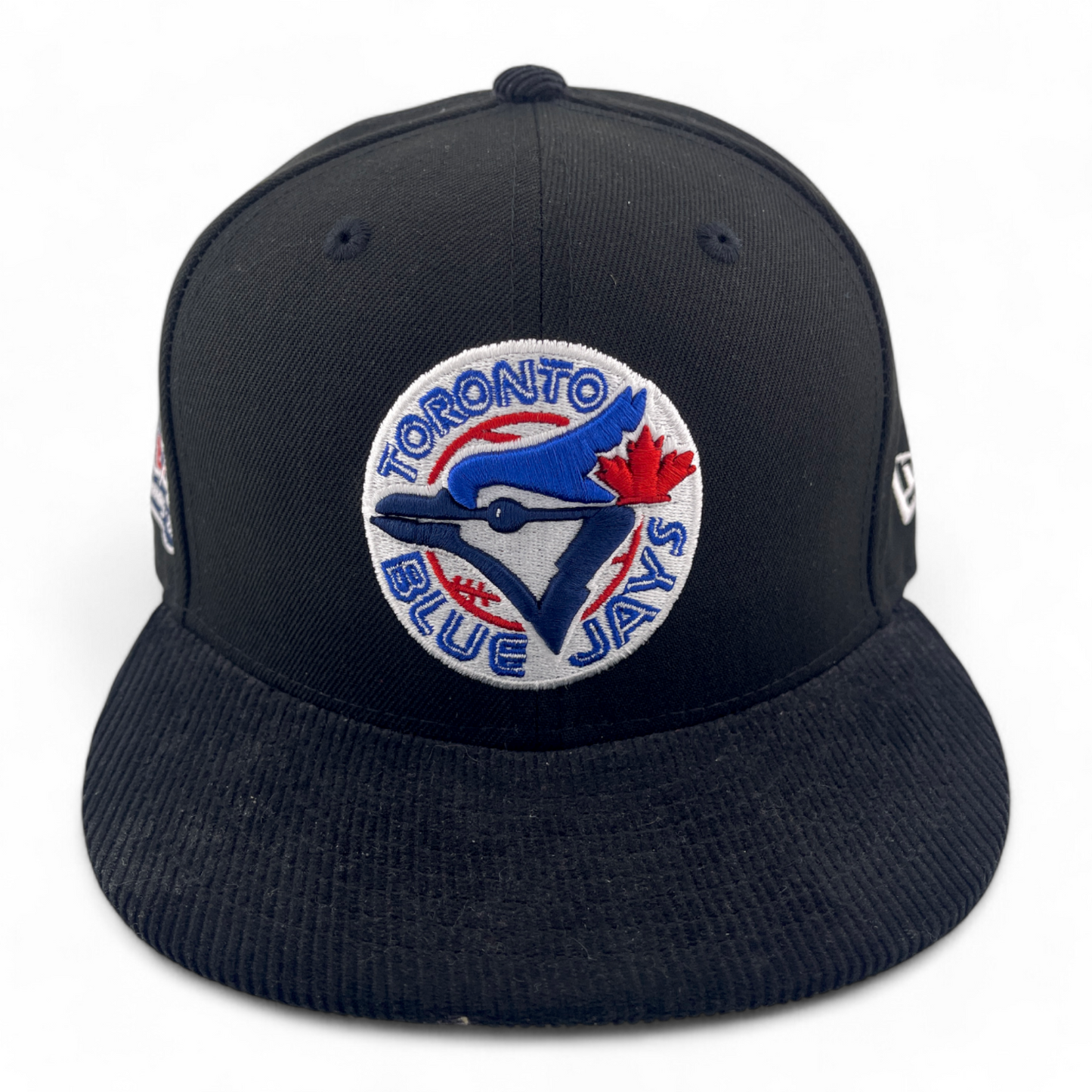 New Era Toronto Blue Jays MLB Black Cord Corduroy Visor Patch 59FIFTY Fitted Hat